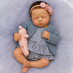 Muñeca Reborn Baby Sara Sweet Blue Pelo Recien Nacido 20" Silicón Sólido 100%