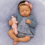 Muñeca Reborn Baby Sara Sweet Blue Pelo Recien Nacido 20" Silicón Sólido 100%