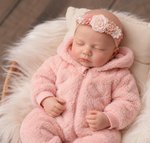 Muñeca Reborn Baby Julia Pink Bear 20" Silicón Sólido 100%