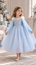 Vestido Princesa Elsa Brillos
