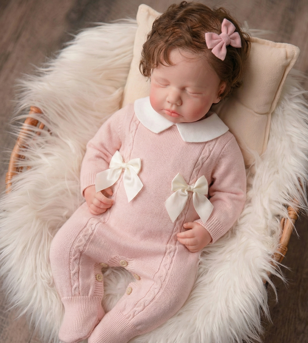 Muñeca Reborn Baby Sara Sweet Bows 20" Silicón Sólido 100%