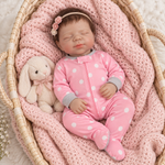Muñeca Reborn Baby Amaranta Dots  Pelo Recien Nacido 20" Silicón Sólido 100%