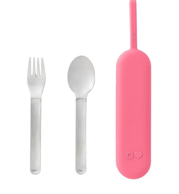 OMIEBOX Cubiertos Acero Inoxidable - Rosa