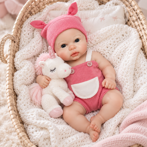 Muñeca Reborn Baby Ines 13" Silicón Sólido 100%