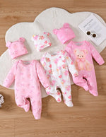 Set Sweet Pink Teddy de 3 Mamelucos para bebé Reborn de 20 pulgadas