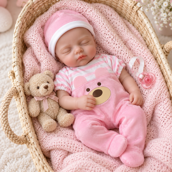 Muñeca Reborn Baby Hanna 13" Silicón Sólido 100%