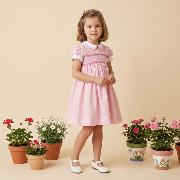 Vestido Punto Smock Santorini