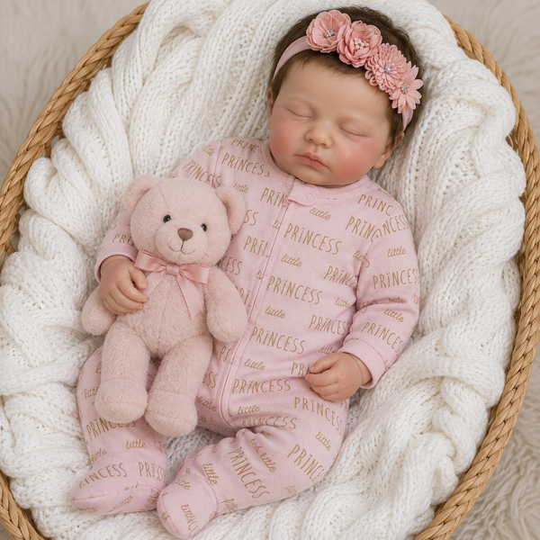 Muñeca Reborn Baby Sara Sweet Princess Pelo Recien Nacido 20" Silicón Sólido 100%