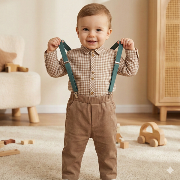 Conjunto Bebé Tirantes Familia Purpurina