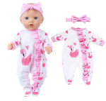 Mameluco Flamingo para bebé Reborn de 13 a 16 pulgadas (no incluye muñeca)