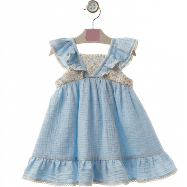 Vestido Infantil Familia Decoración Celeste