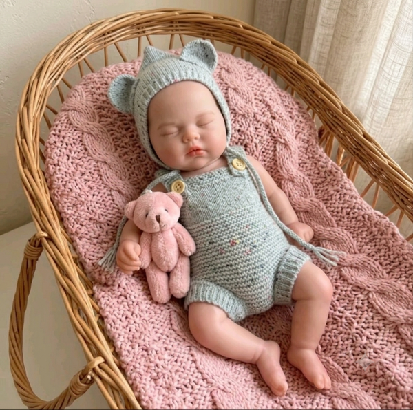 Muñeca Reborn Baby Channel 13" Silicón Sólido 100%