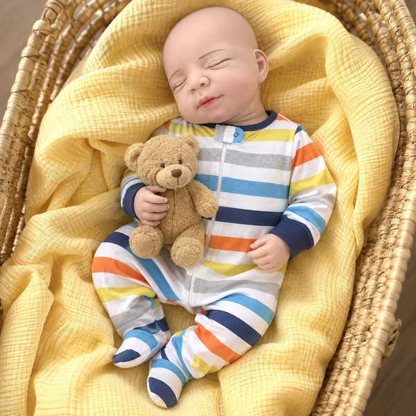 Muñeco Reborn Baby Luke Varón 20" Silicón Sólido 100%