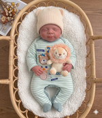 Muñeco Reborn Baby Amaranto Lion Pijamas 20" Silicón Sólido 100%