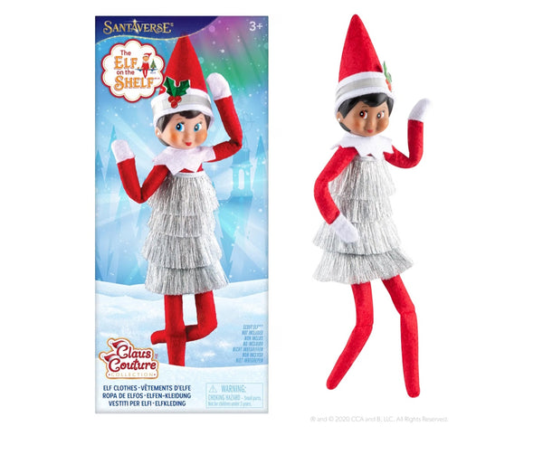 The Elf on the Shelf Claus Couture Collection - Tinsel Dress– Deslumbrante vestido de elfo vintage