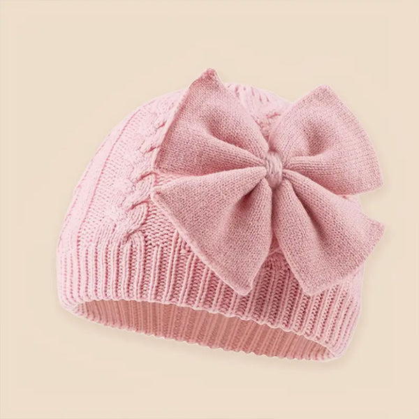 Gorro  Rosa Cute Bow para Recién Nacida