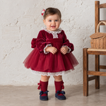 Vestido Fiesta Tul Terciopelo con capota