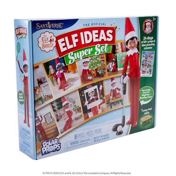 The Elf on the Shelf Super Set Oficial Ideas para 24 días de Magia de Elfo, más de 80 Accesorios, Pantalones de pie MagiFreez y Calendario, para Edades de 3 años en adelante, Elfo