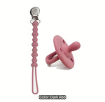 Chupón Rosa Viejo con portachupon de silicon para bebé reborn de 20 pulgadas ( no apto para  bebes de 13 pulgadas)