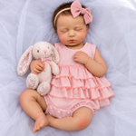 Muñeca Reborn Baby Julia Pink Romper 20" Silicón Sólido 100%