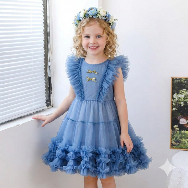 Flower Girl Tutu Dress Azul