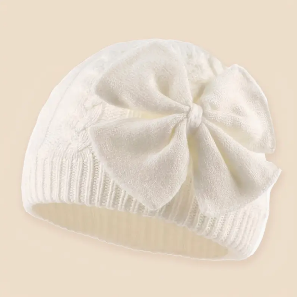 Gorro Beige Cute Bow para Recién Nacida