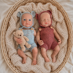Muñecas Reborn Gemelas  Baby Carlotta y Baby Loretta 13" Silicón Sólido 100%