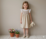 Vestido Punto Smock Toscana con Olanes