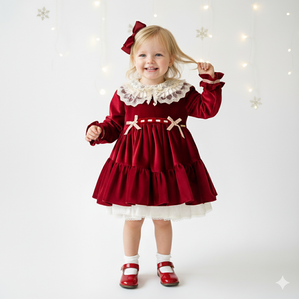 Vestido Caperucita Encantada Terciopelo