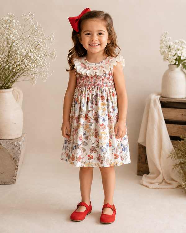 Vestido Punto Smock Blumen