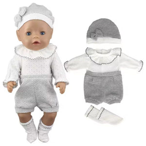 Romper Gris para bebé Reborn de 13 a 17 pulgadas (no incluye muñeca)