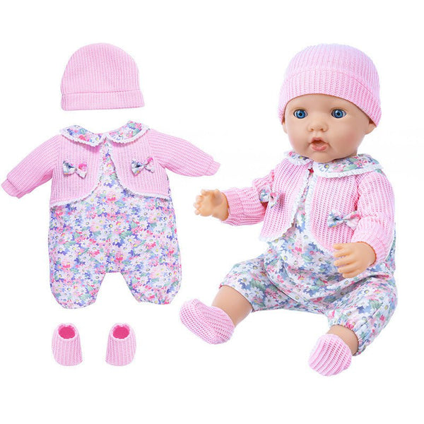 Romper Pants Flores  Hot Pink para bebé Reborn de 14 a 18 pulgadas (no incluye muñeca)