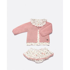 ROPA Conjunto Chaqueta Niña Falda Flores