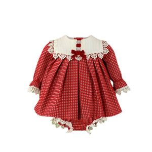 ROPA Vestido Bebe con Braguita Red Christmas