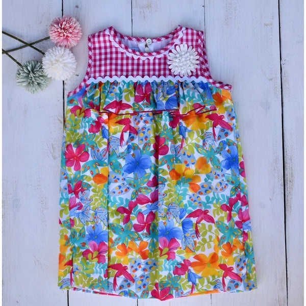 Ropa Vestido Cuadros Floreado
