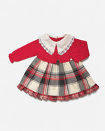 Vestido Cuerpo Punto Rojo Cuadros