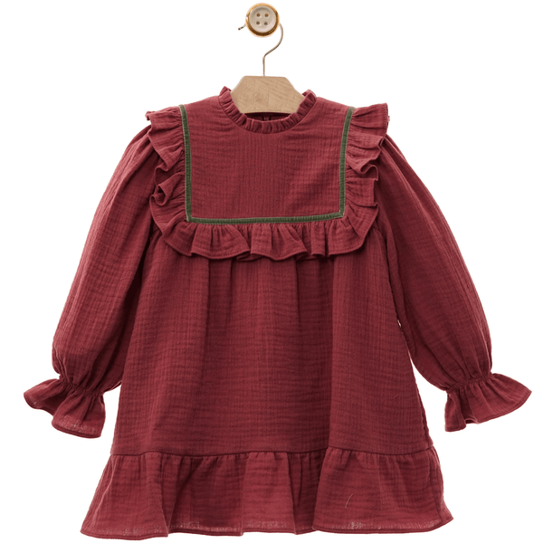ROPA Vestido Familia Ariel Rojo Obscuro