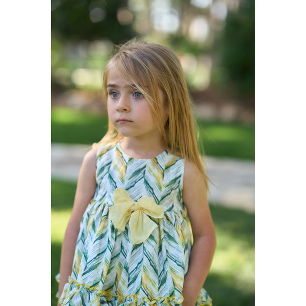 Vestido con braguita Little Kids Rayas Verdes y Amarillas