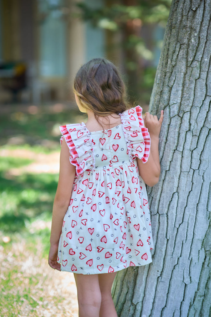 Vestido Corazones Rojos y Rosas