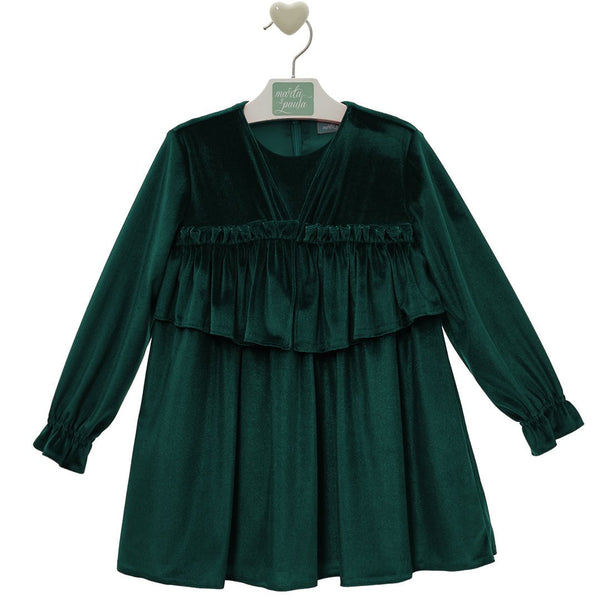 Vestido Infantil Familia Damasco Liso Verde