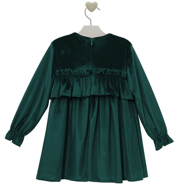 Vestido Infantil Familia Damasco Liso Verde