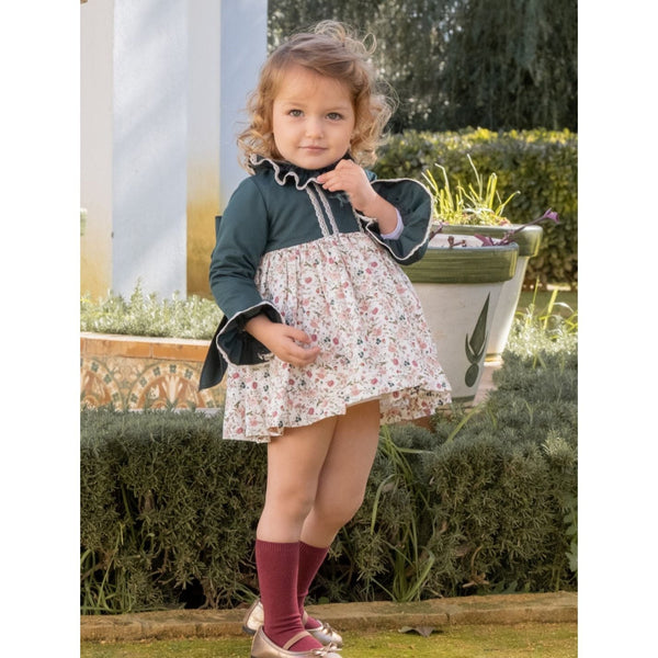 Vestido Little Kids Flores Bicolor