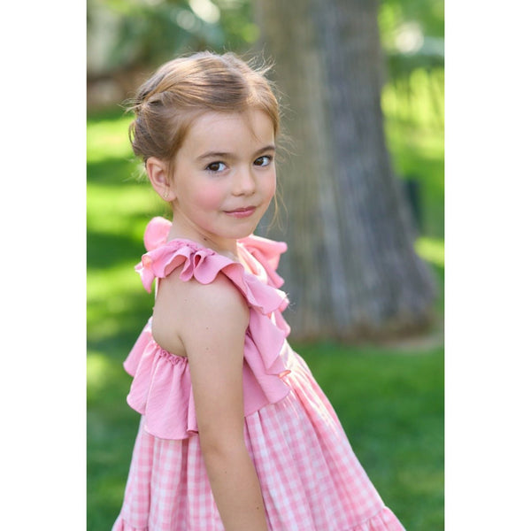 Vestido Little Kids Vichy Rosa