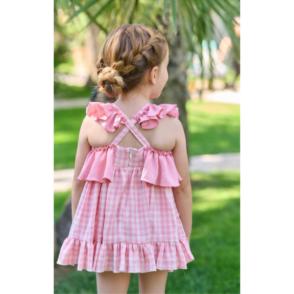 Vestido Little Kids Vichy Rosa