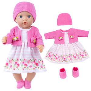 Vestido Summer Hot Pink para bebé Reborn de 14 a 18 pulgadas (no incluye muñeca)