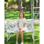 Vestido Tul Blanco con Bordado Beige