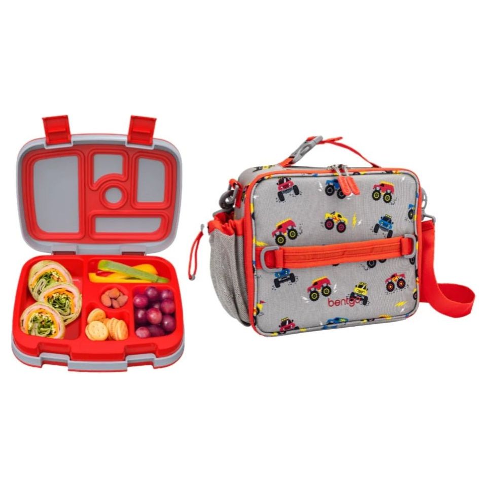 BENTGO Set de Lunch Box con Lonchera Térmica Trucks