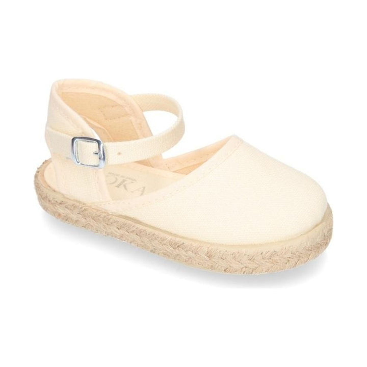 Calzado Alpargata niña con hebilla en lona algodón