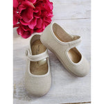 Mercedita Lino Velcro con Botón Hielo