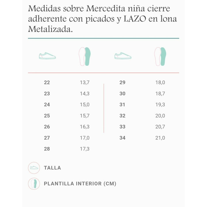 Calzado Mercedita niña cierre adherente con picados y LAZO en lona Metalizada NUDE
